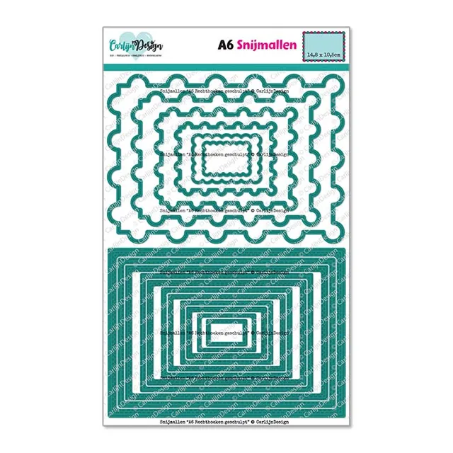 CarlijnDesign A6 CDSN-0322 dies rektangler bølgekant