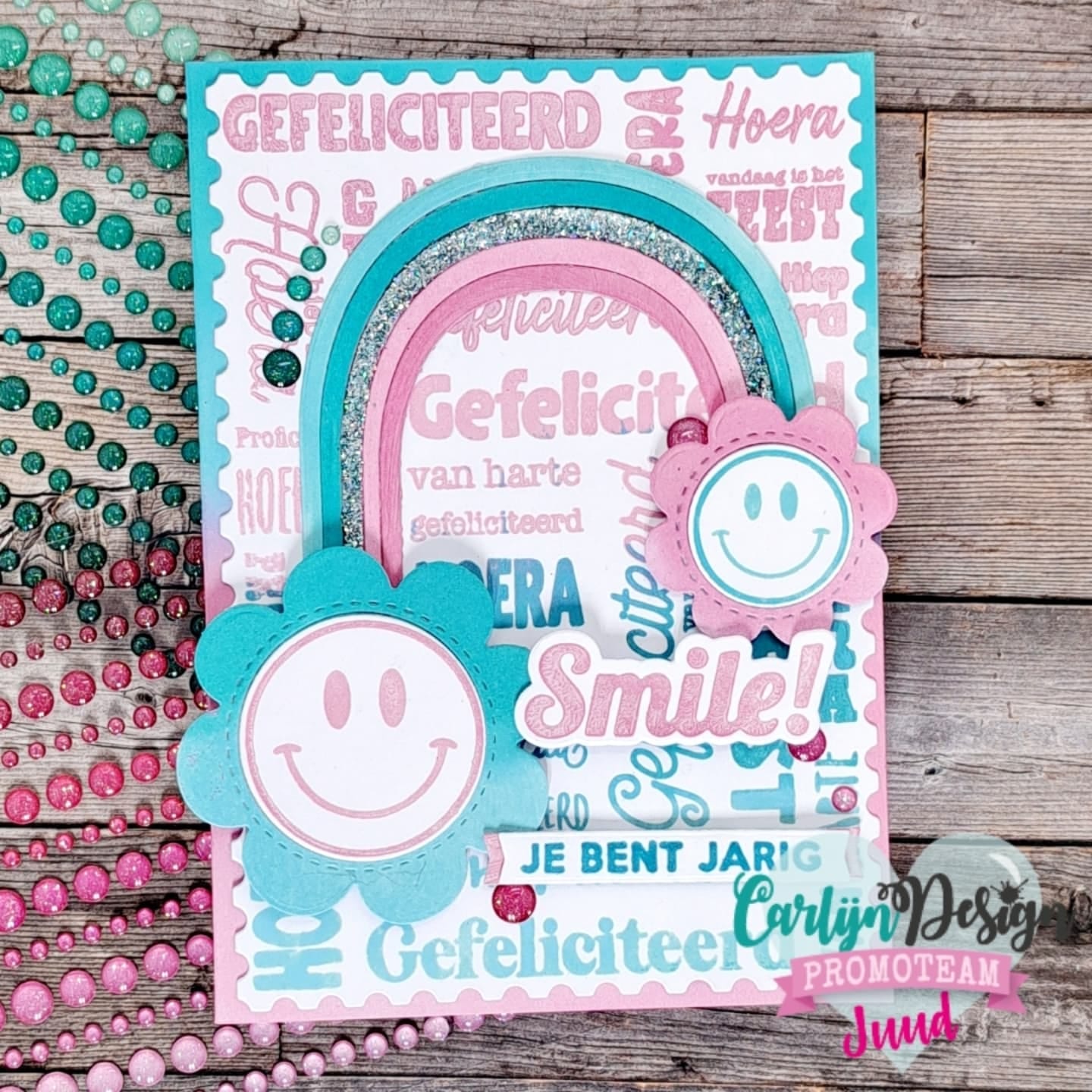 CarlijnDesign Sea Green CDED-0001 enamel dots glitter