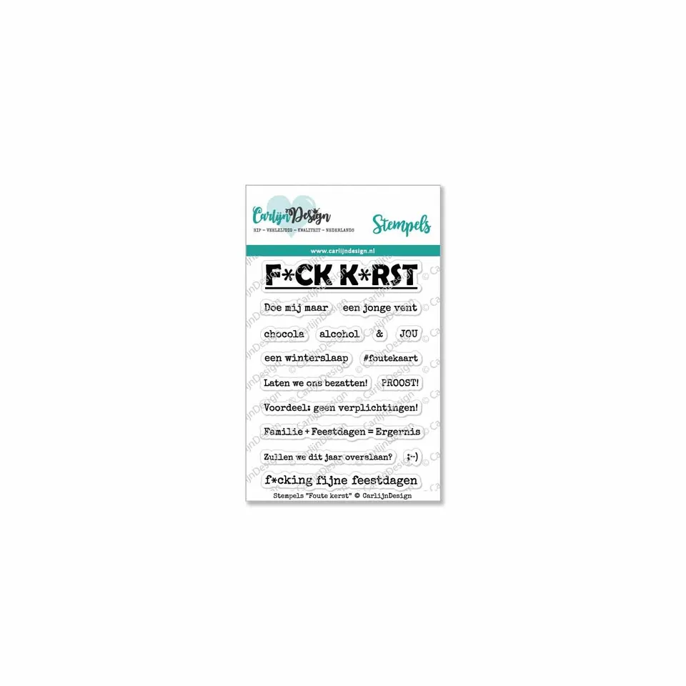 CarlijnDesign Foute Kerst CDST-0039 stempelsett jul