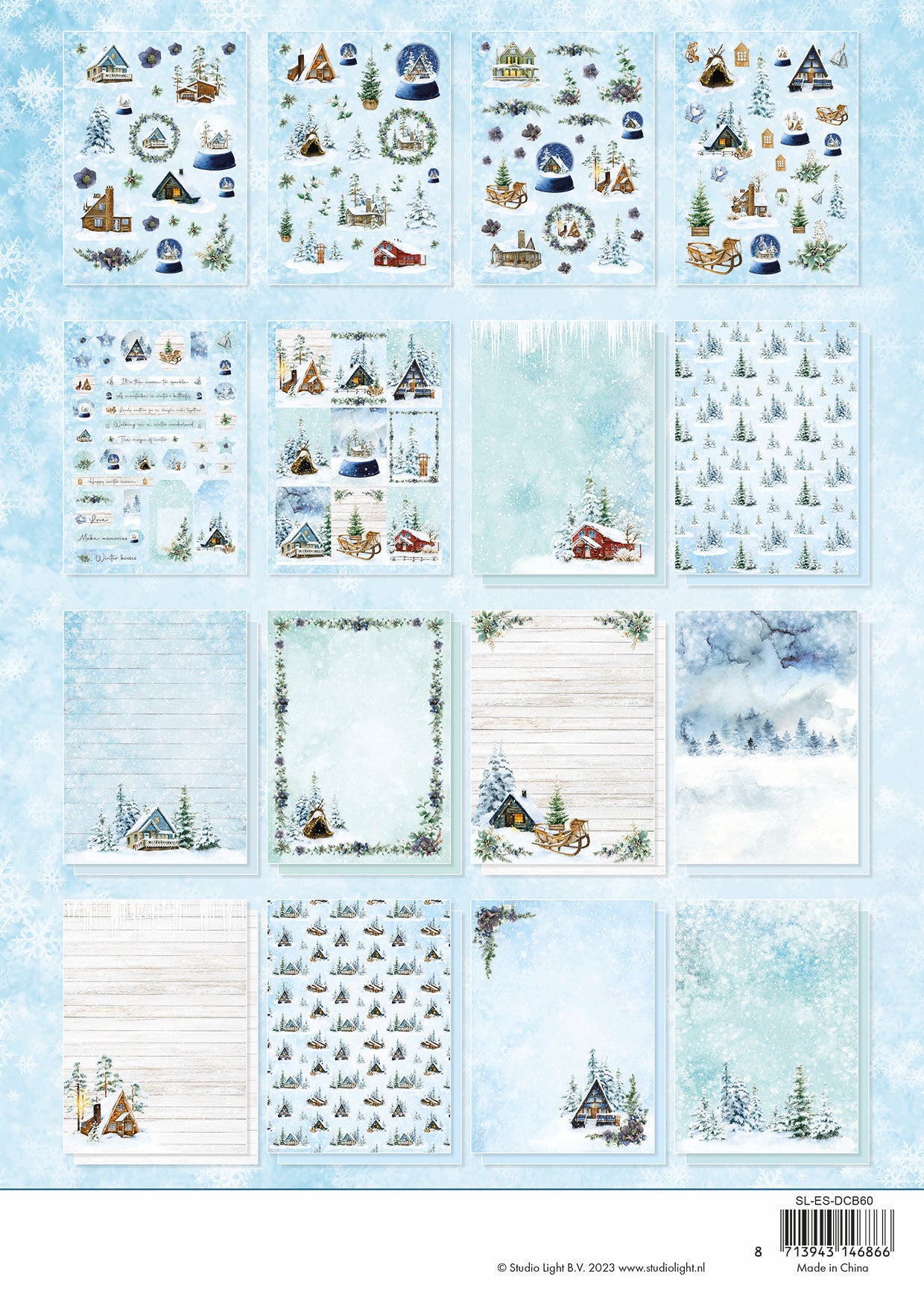 Studio Light Essentials Winter scene dieskutt papirblokk vinter