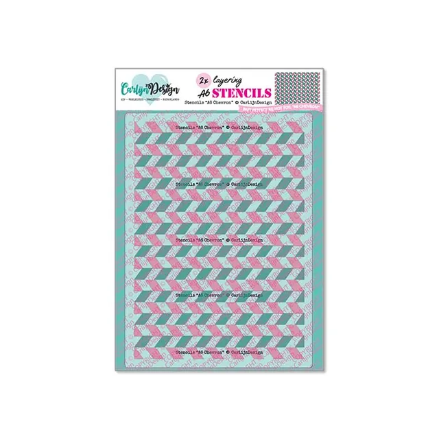 CarlijnDesign CDSC-0048 chevron sjablongsett A6+ 2 stk