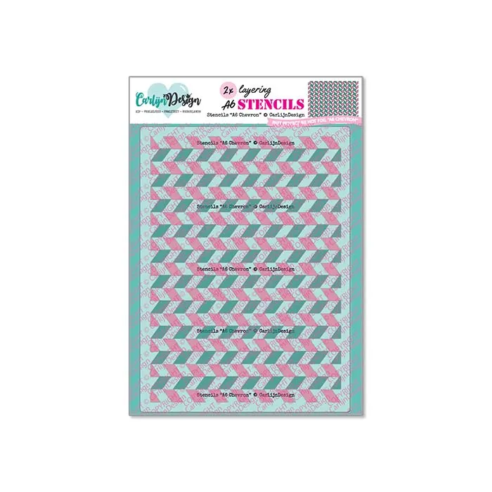 CarlijnDesign CDSC-0048 chevron sjablongsett A6+ 2 stk