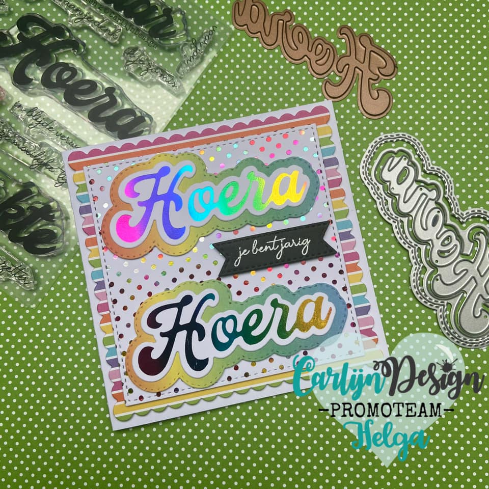 CarlijnDesign CDHF-0002 Hoera hot foil plate 8 cm bursdag