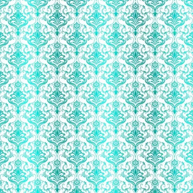 Korthobby Kora Damask Zaira kartong hvit turkis folie