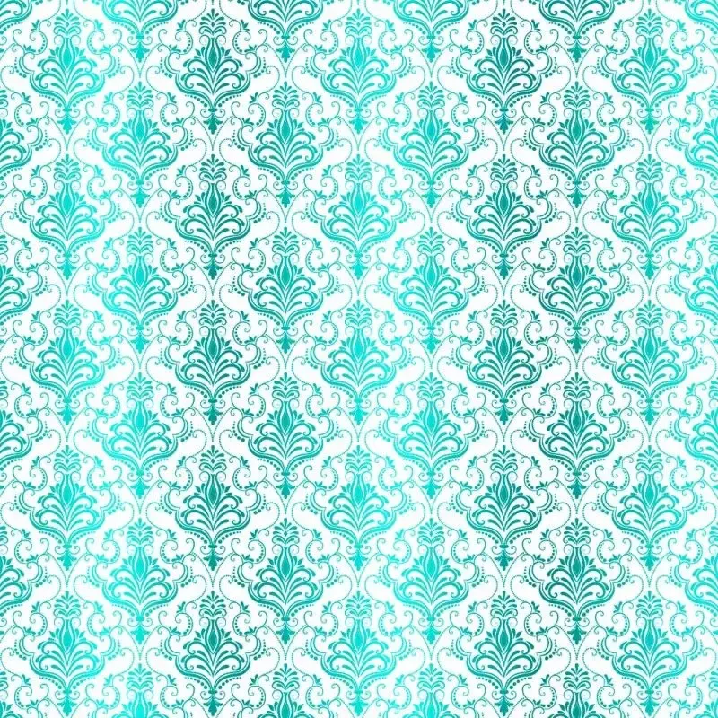 Korthobby Kora Damask Zaira kartong hvit turkis folie