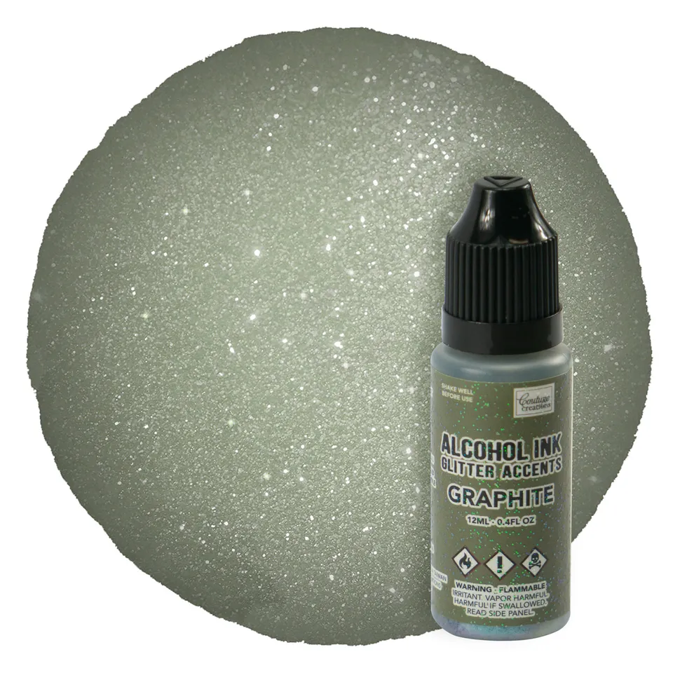 Couture Creations Alcohol Ink Glitter Accents Graphite alkoholblekk 12 ml
