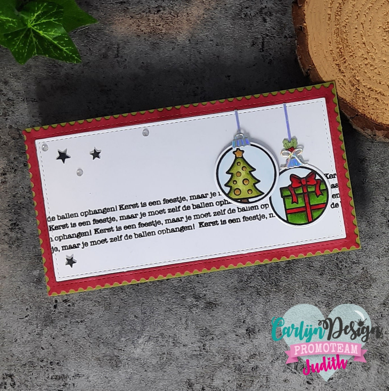 CarlijnDesign Kerstballen CDST-0090 stempel jul dyr kuler