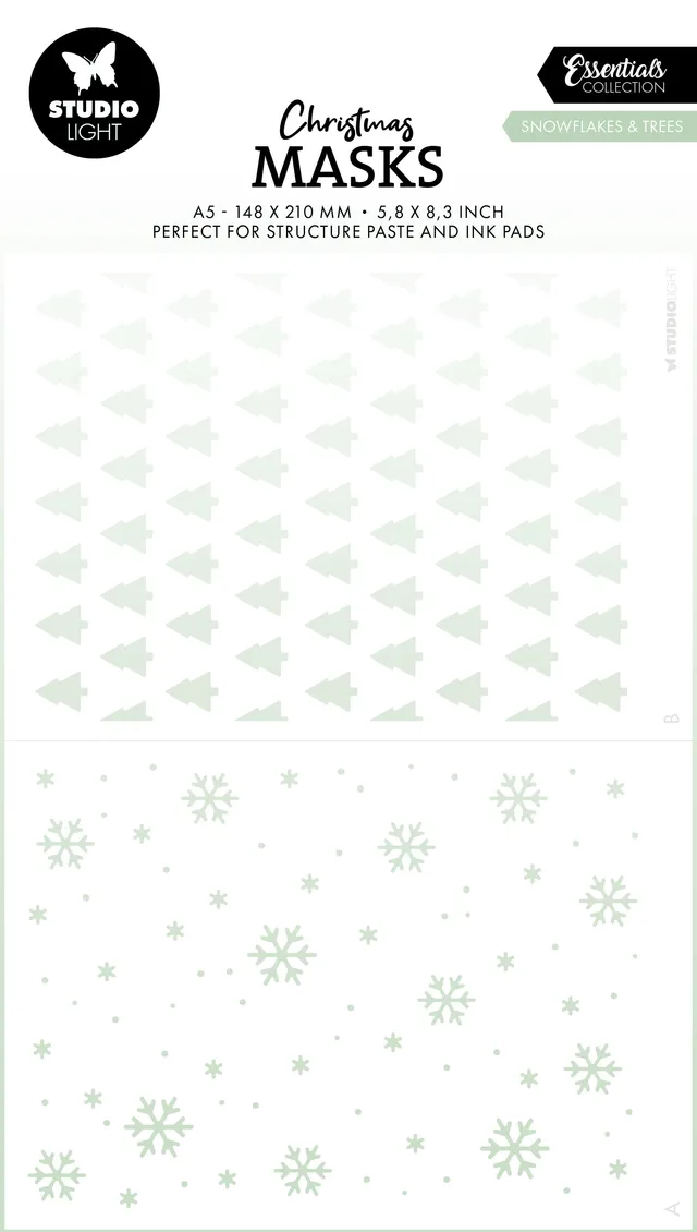Studio Light Essentials Snowflakes Trees sjablong 105x148