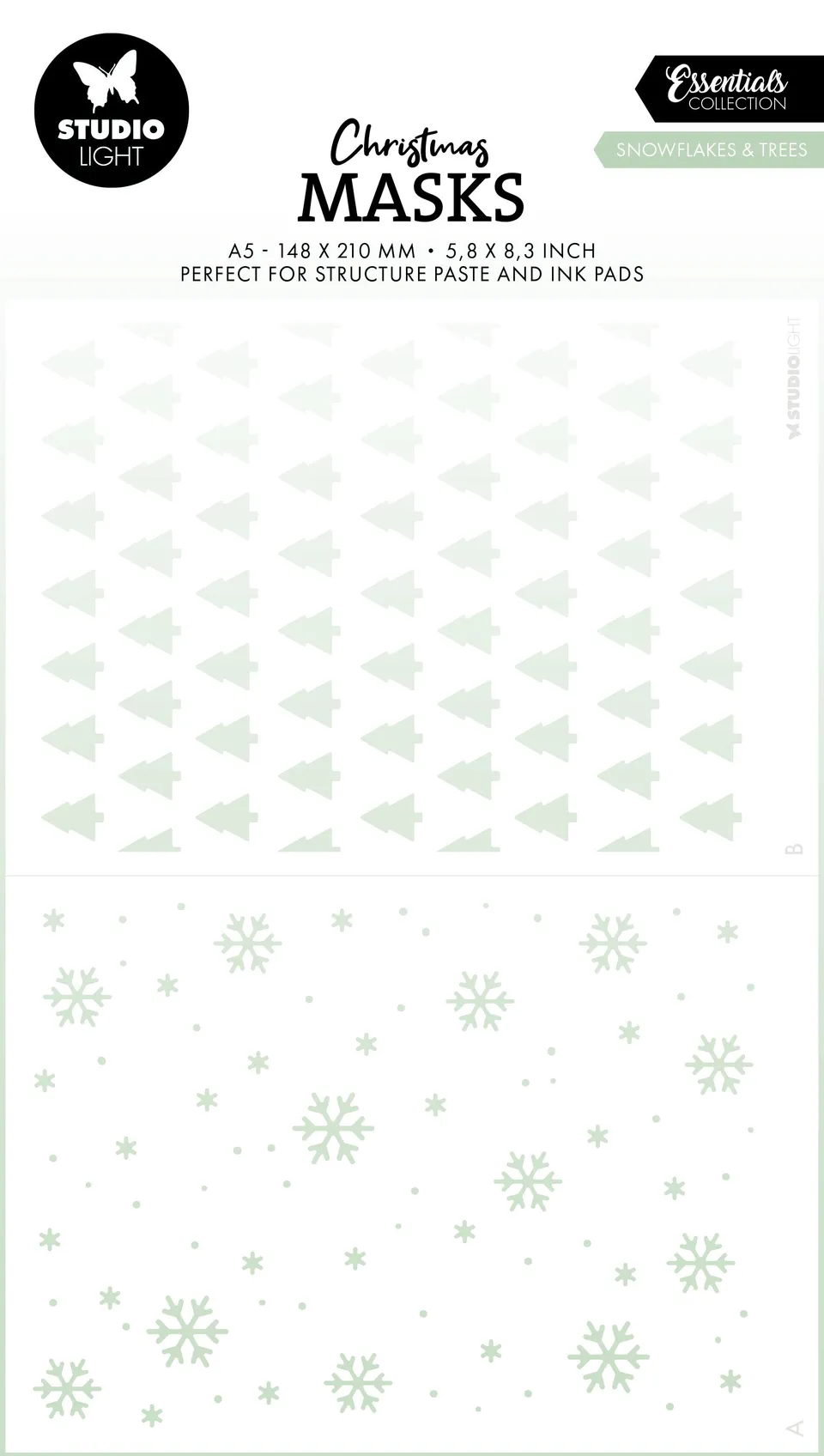 Studio Light Essentials Snowflakes Trees sjablong 105x148