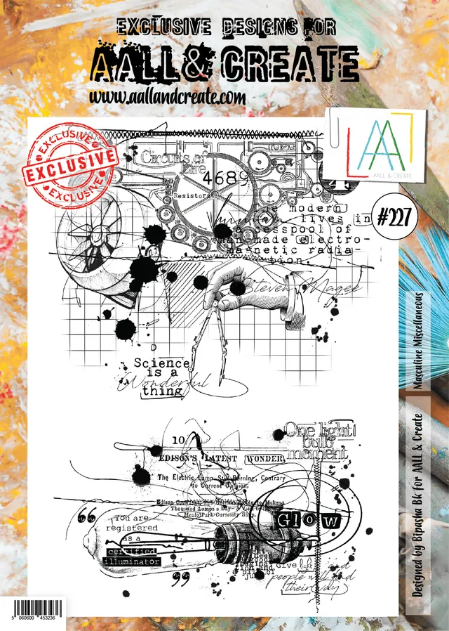 AALL & Create 227 Masculine Miscellaneous stempelsett A4 til ham
