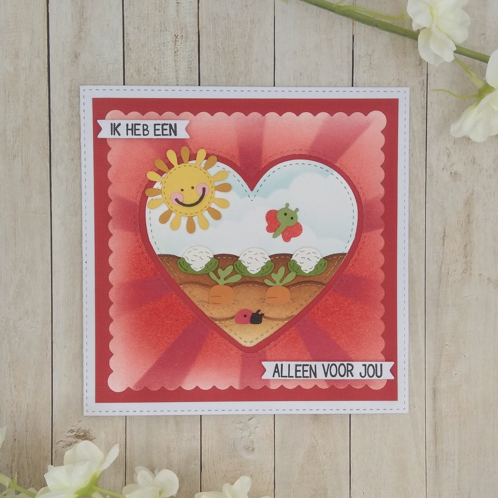 CarlijnDesign Bloemenhart banner CDSN-0219 dies hjerter