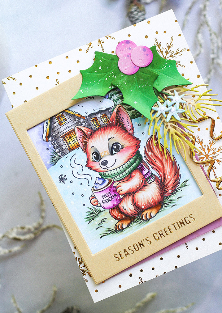 Studio Light Essentials Hot Cocoa clear stamp kakao vintermotiv