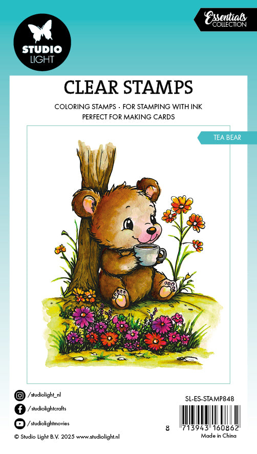 Studio Light Essentials Tea Bear clear stamp bjørn