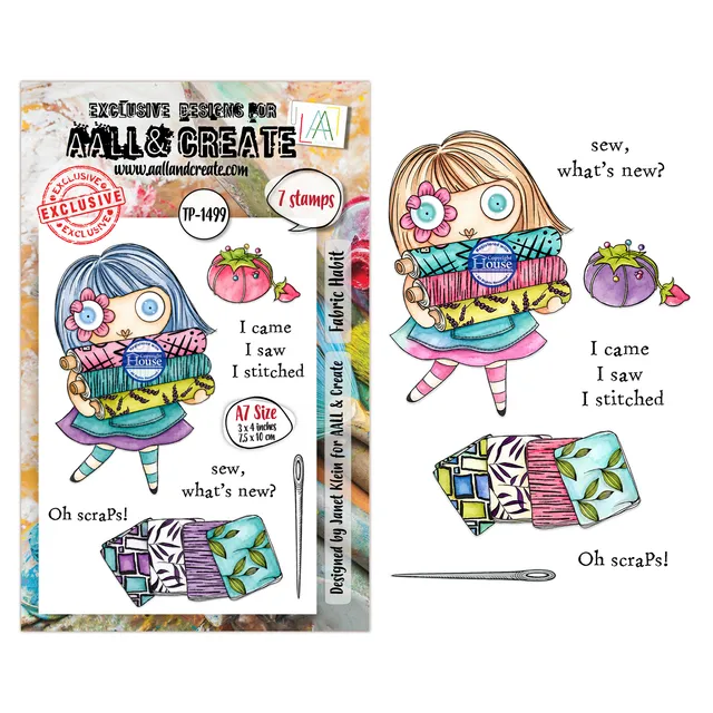 Aall and Create TP-1499 Fabric Habit stempelsett A7