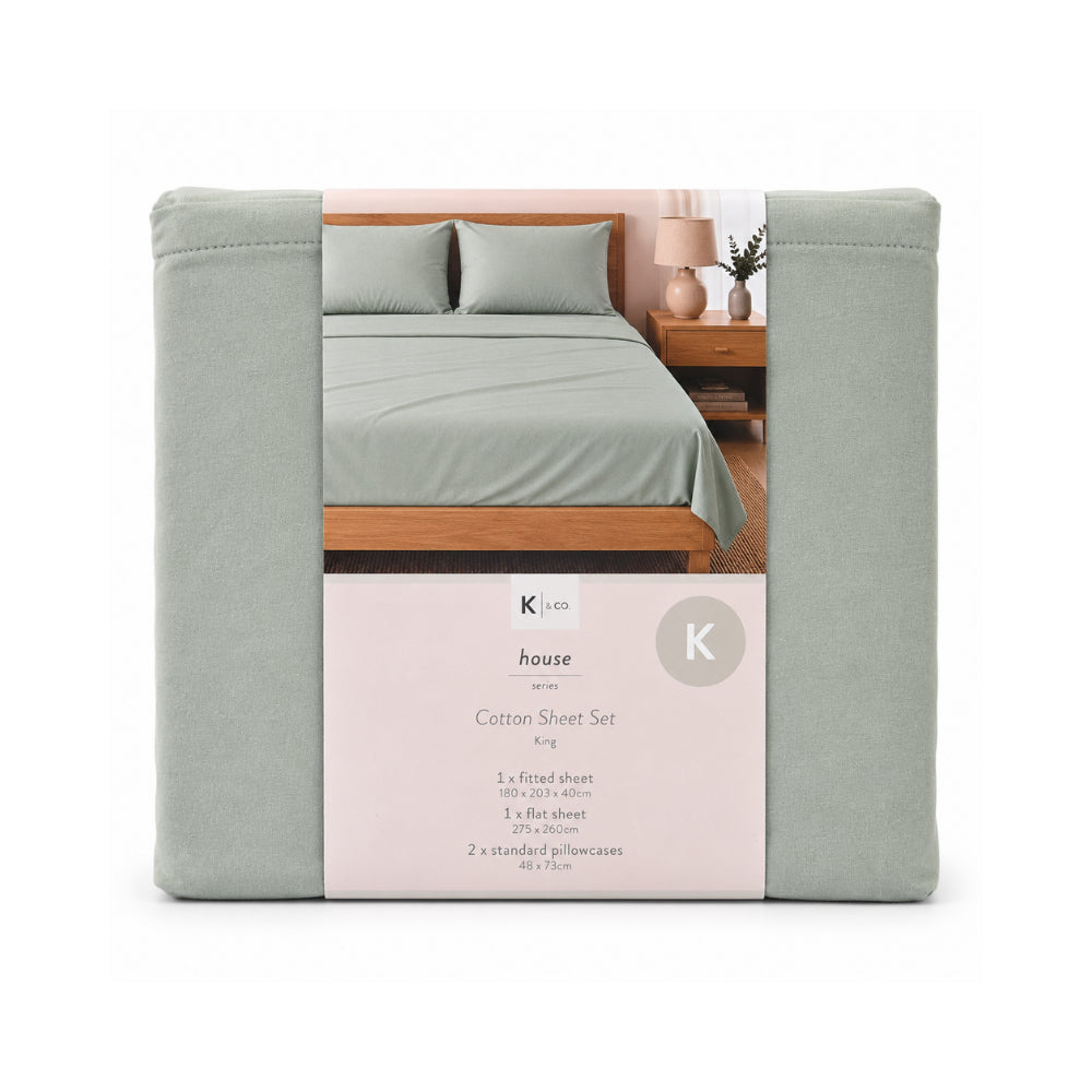 K&Co. House Series Cotton Sheet Set King sengesett salvie