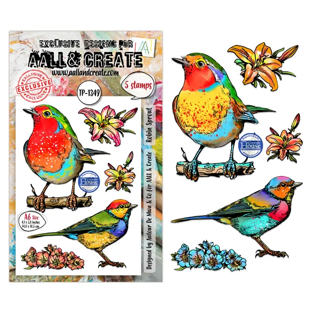 AALL & Create TP-1349 Robin Sprout stempelsett A6 5 deler