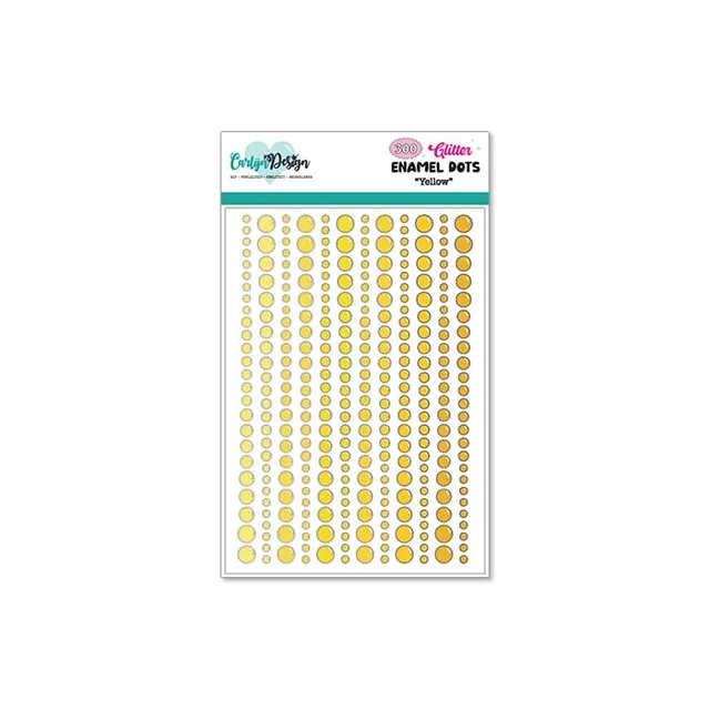 CarlijnDesign CDED-0007 enamel dots glitter gul gull 300 stk