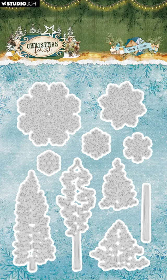 Studio Light Christmas Forest Trees and snow dies