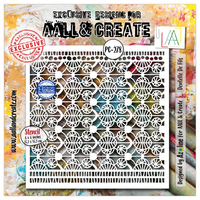 AALL & Create PC-278 Dentelle De Fils sjablong 6x6 blondemønster