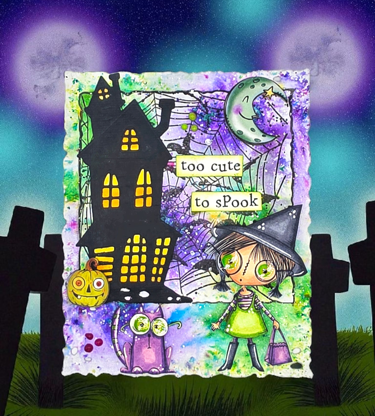 Aall and Create 572 Spooky Sky stempelsett A6 halloween