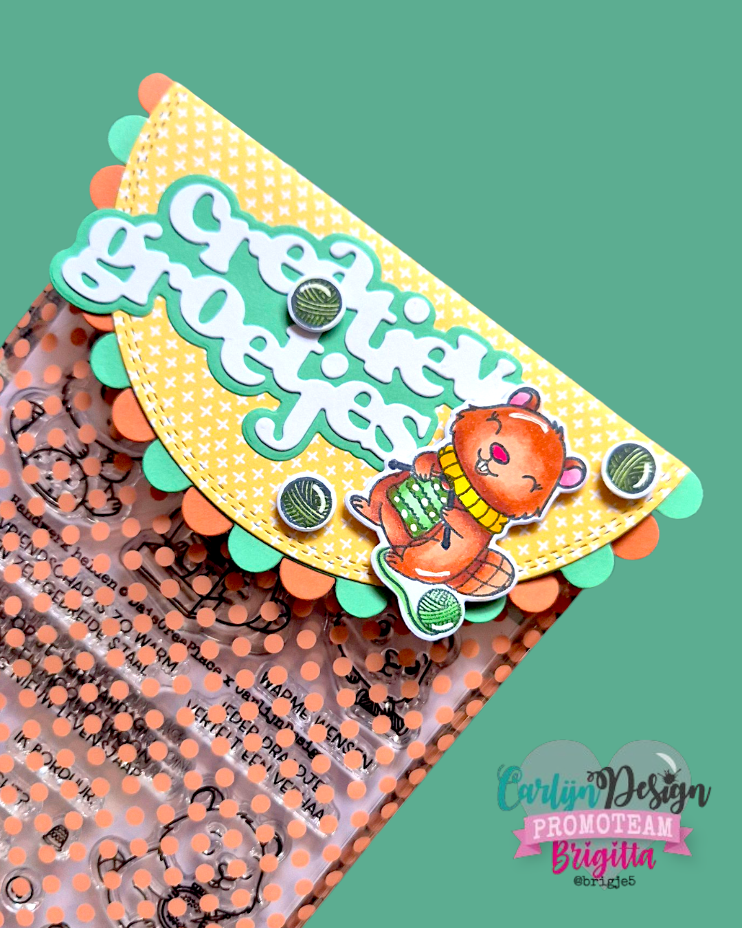 CarlijnDesign Handwerk Helden CDST-0165 stempel A6 bever