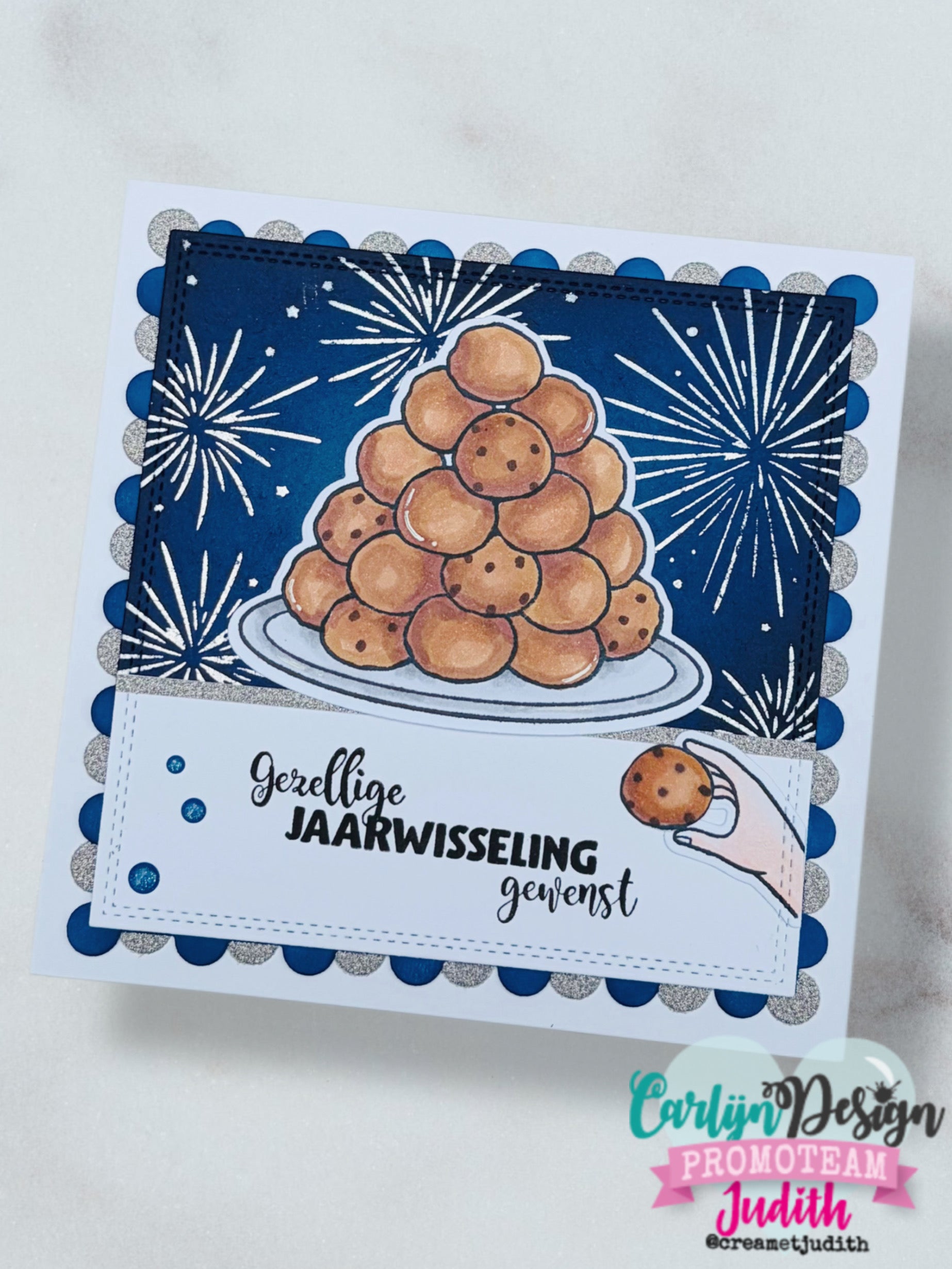 CarlijnDesign Oliebollen CDST-0189 stempel A6 nyttår