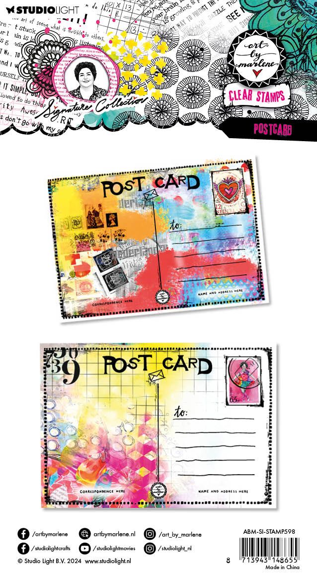 Studio Light Art by Marlene Signature clear stamp Post Card