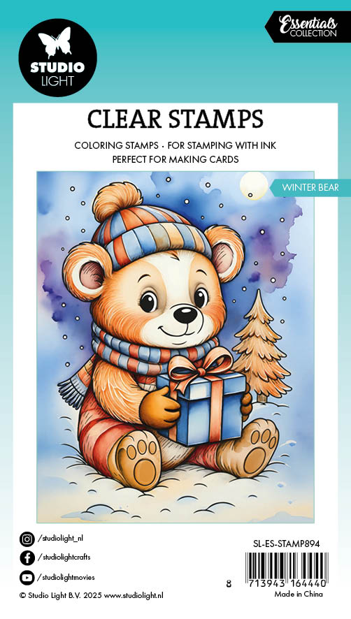 Studio Light Essentials clearstempel winter bear jul