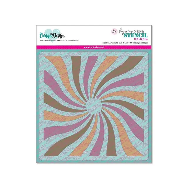 CarlijnDesign Retro 60s & 70s CDSC-0035 sjablong 3-pak solstråler
