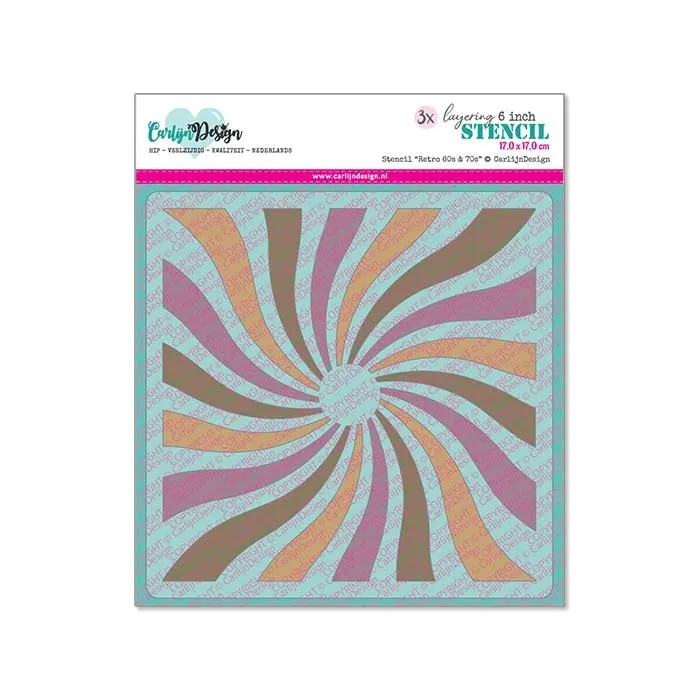 CarlijnDesign Retro 60s & 70s CDSC-0035 sjablong 3-pak solstråler