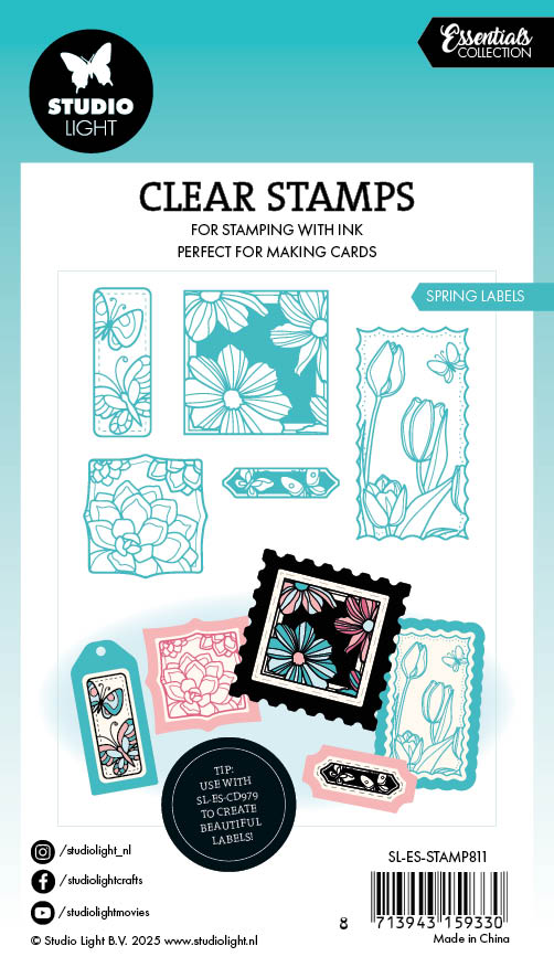 Studio Light Essentials Spring Labels klarstempel etiketter