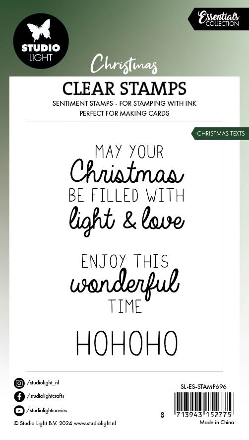 Studio Light Essentials Christmas Texts klarstempel juletekster