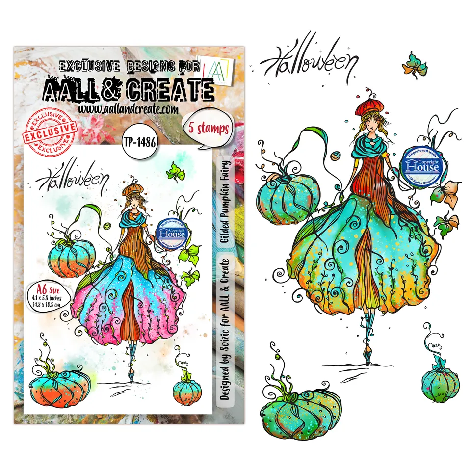 Aall and Create TP-1486 Gilded Pumpkin Fairy stempelsett A6
