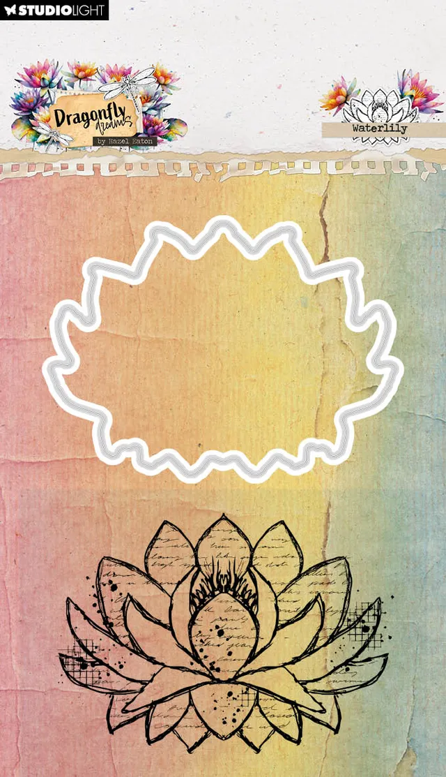 Studio Light Dragonfly Dreams Waterlily stempel og dies vannlilje