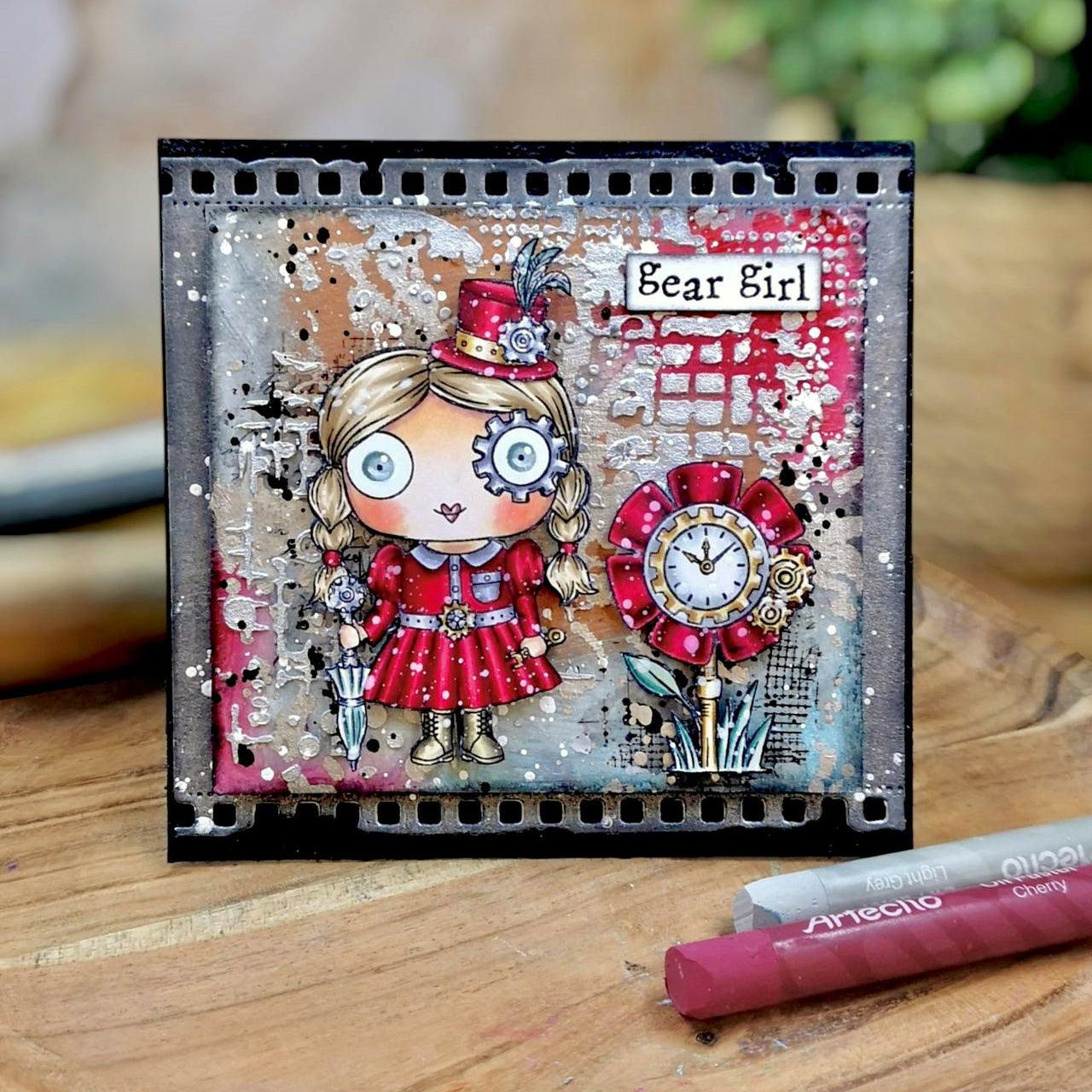 Aall and Create TP-1371 Gear Girl stempelsett A7 dampunk
