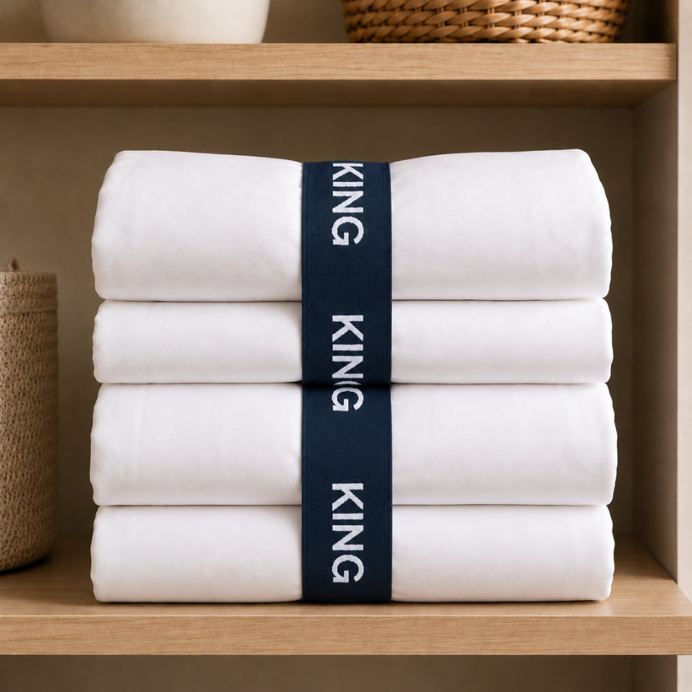 KaiserCraft House Series sengetøystrikk King navy 2-pakning