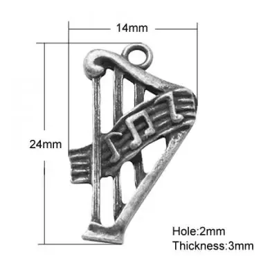 Korthobby Harpe stempel umontert musikkmotiv