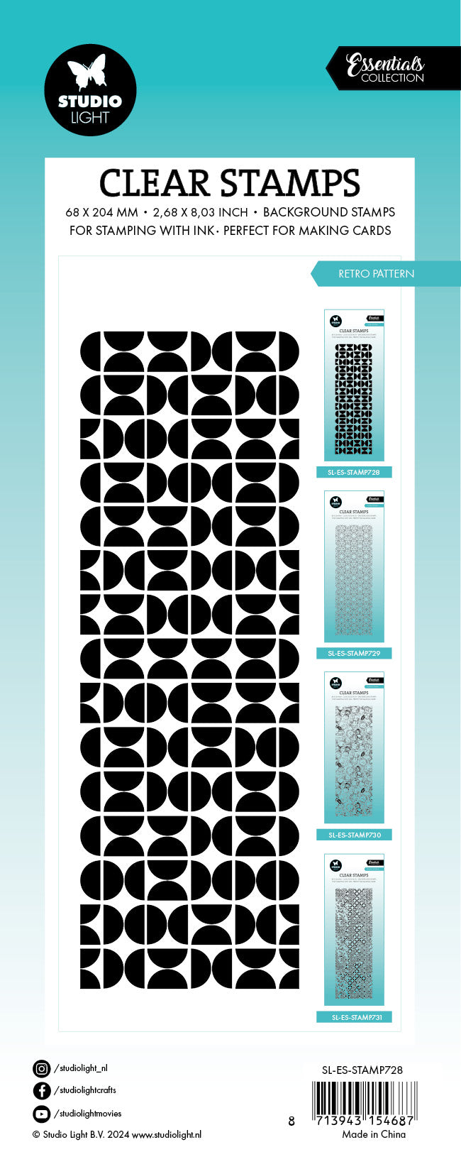 Studio Light Essentials Retro Pattern klarstempel