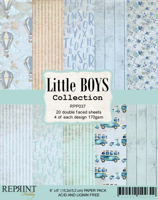 Reprint RPP037 Little Boys papirblokk 6x6 gutt