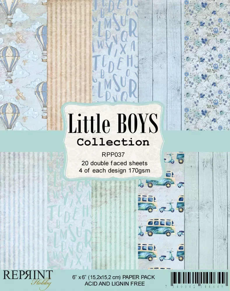 Reprint RPP037 Little Boys papirblokk 6x6 gutt