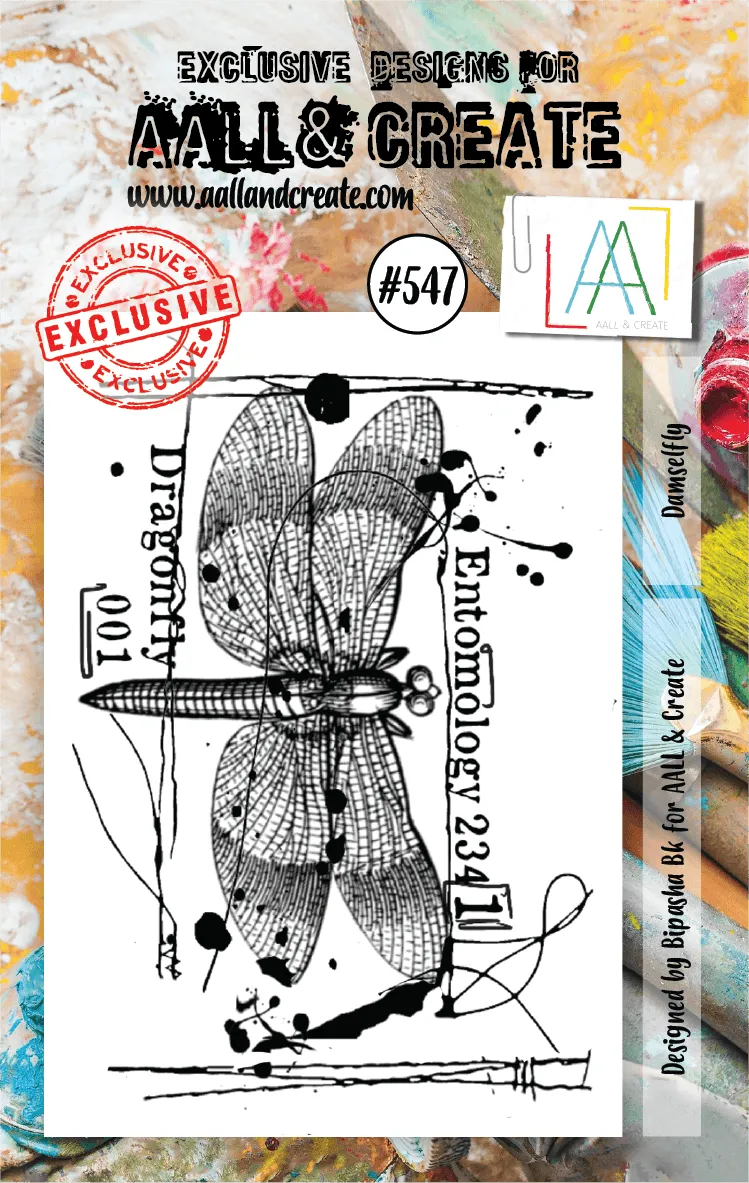 AALL & Create 547 Damselfly stempelsett A7 øyenstikker