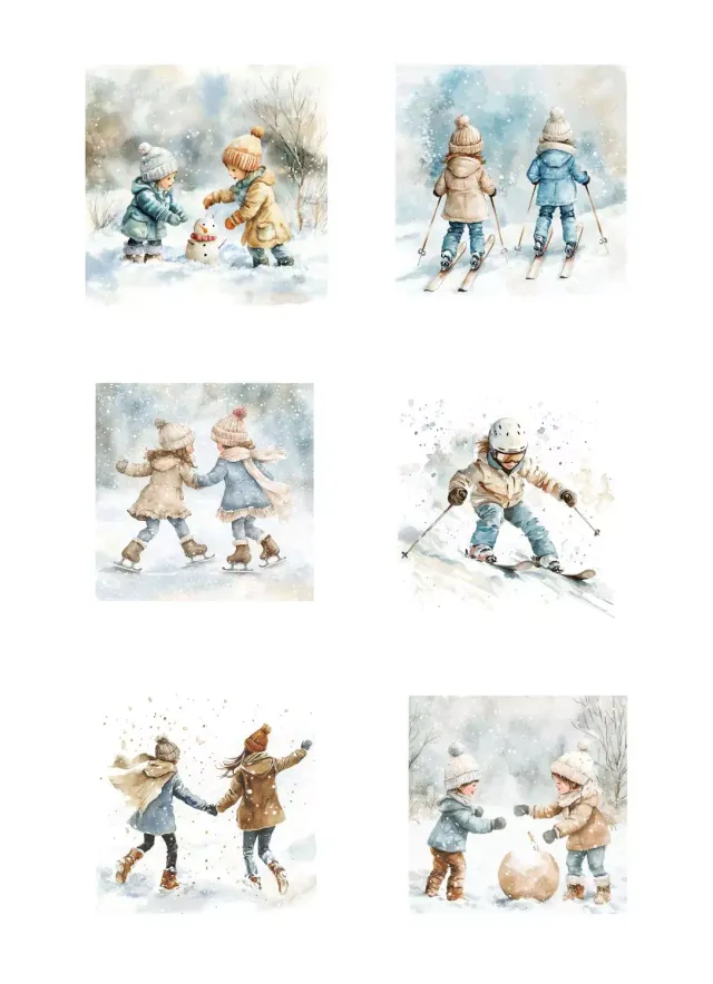 Reprint Children Playing klippark A4 barnemotiv