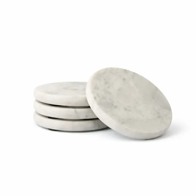 KaiserCraft Lake House drikkebrikker marmor 4-pk 10cm