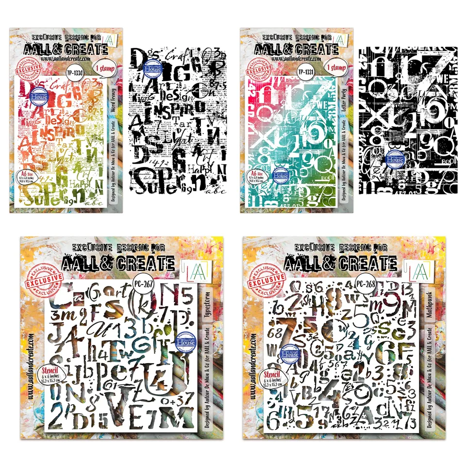 AALL & Create Typestorm Mathpunk stempel+sjablong sett