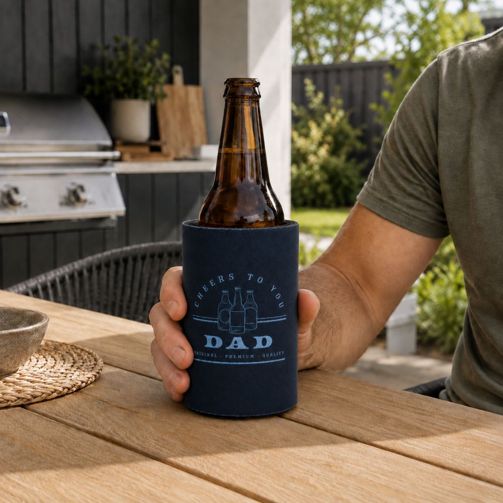 KaiserCraft Stubby Holder boksjøler Cheers Dad neopren