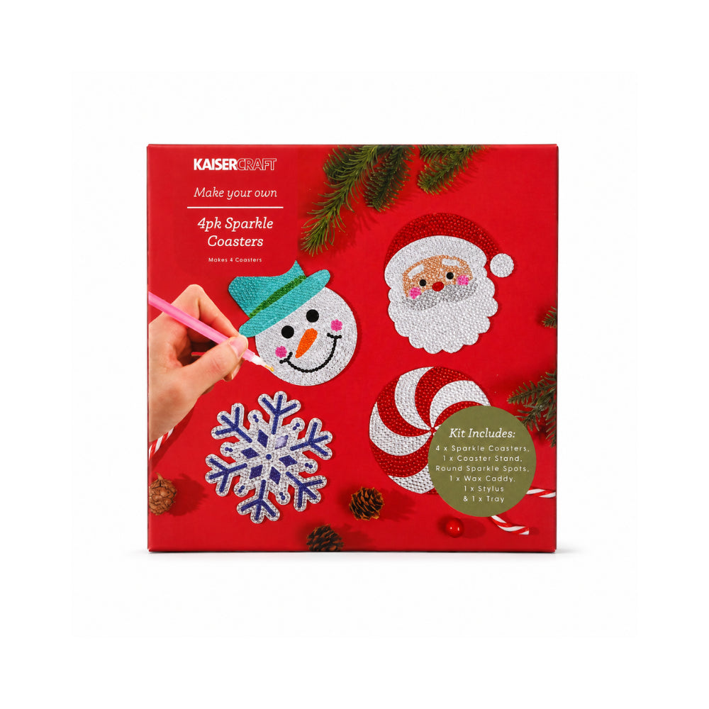 KaiserCraft Christmas Sparkle Coasters FESTIVE brikkesett 4-pk
