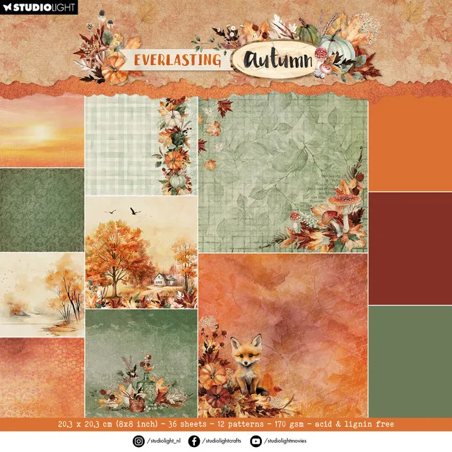 Studio Light Everlasting Autumn papirblokk høst 20x20 cm