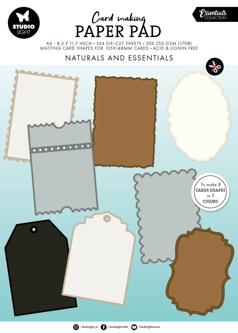 Studio Light Essentials Naturals kartongblokk 105x148 mm 20 ark