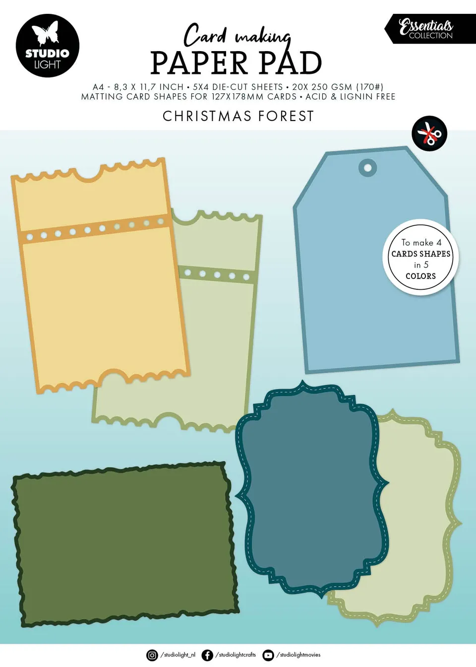 Studio Light Essentials Christmas Forest kartongblokk 127x178 mm