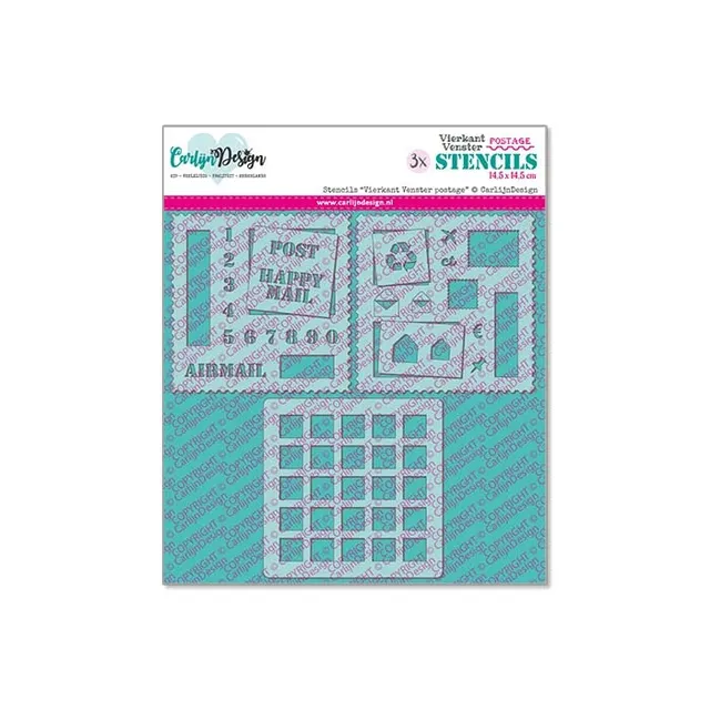 CarlijnDesign Firkant Vindu CDSC-0038 stencil post 3-pk